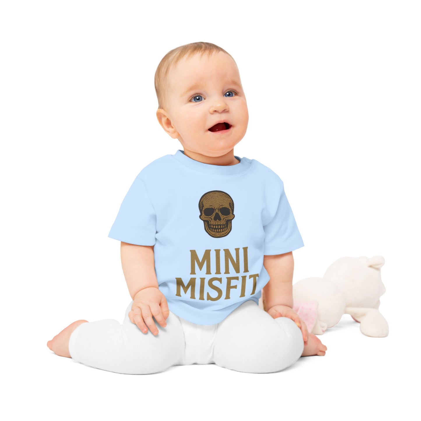 Baby T-Shirt, Punk Baby Shirt, Toddler Skull Tee, Mini Misfit Kid's Apparel, Unique Infant Gift, Halloween Baby Clothing