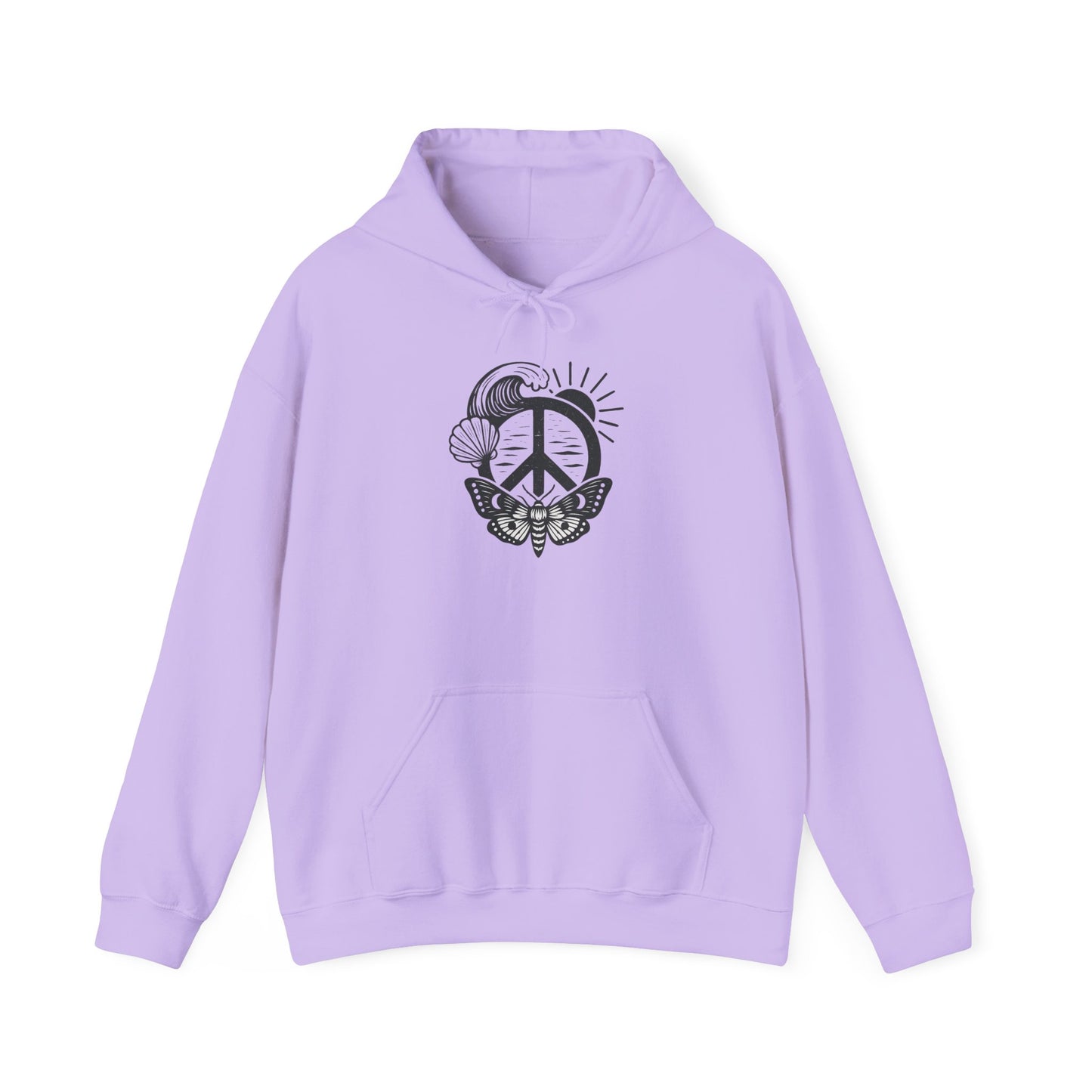 Peaceful Vibes Hoodie - Unisex Heavy Blend, Aesthetic Sweatshirt, Perfect Gift for Friends, Cozy Layer, Festival Outfit, Mindful Apparel
