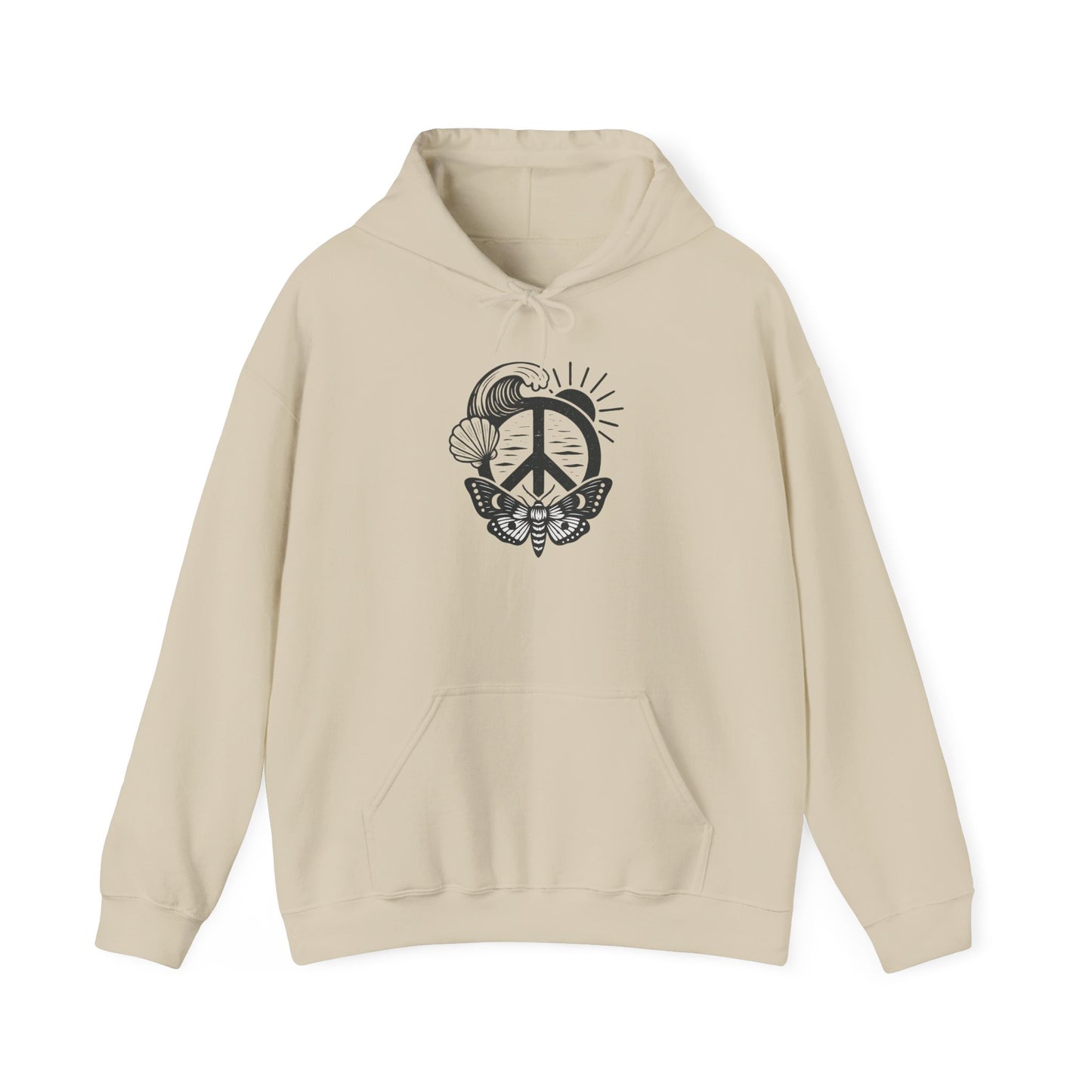 Peaceful Vibes Hoodie - Unisex Heavy Blend, Aesthetic Sweatshirt, Perfect Gift for Friends, Cozy Layer, Festival Outfit, Mindful Apparel