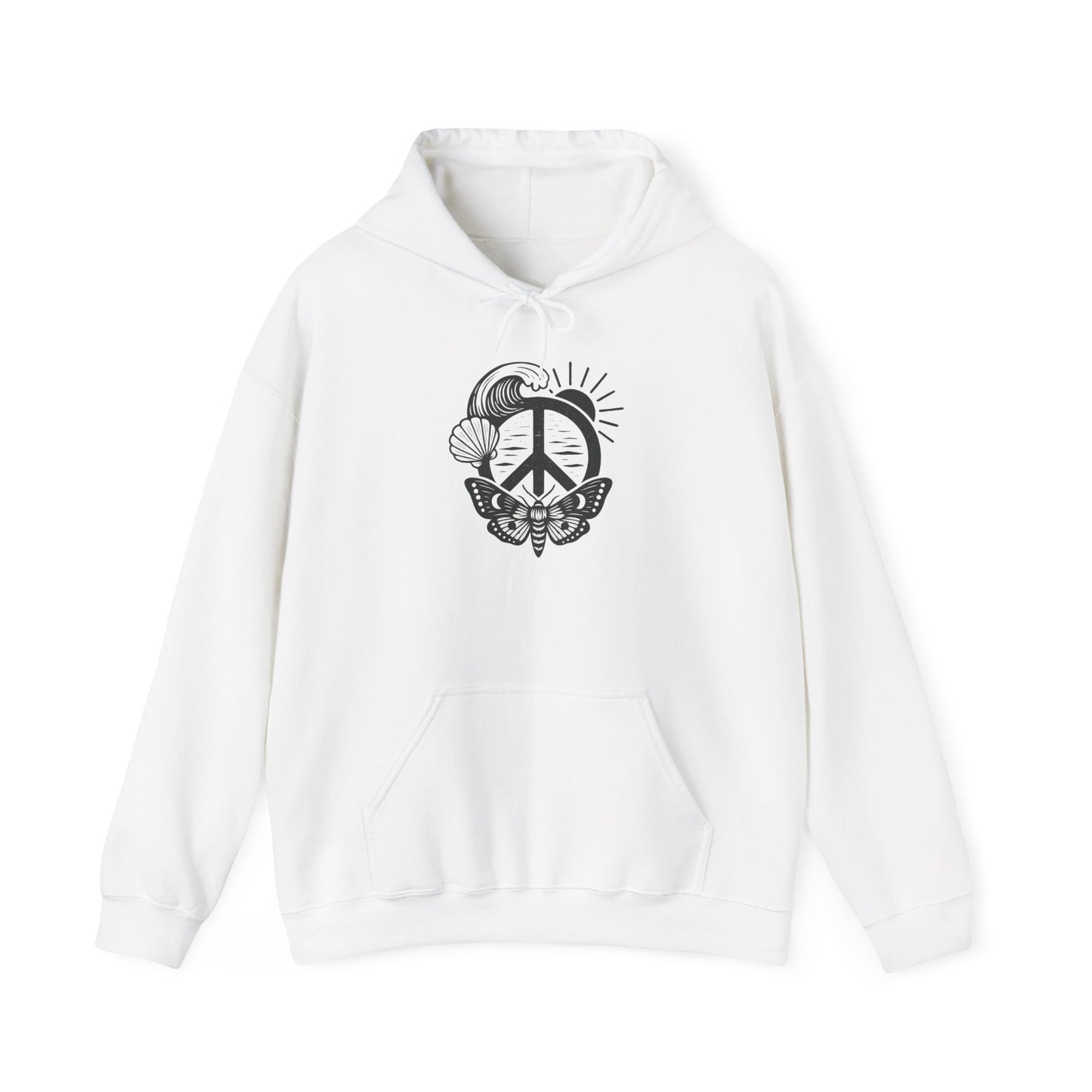 Peaceful Vibes Hoodie - Unisex Heavy Blend, Aesthetic Sweatshirt, Perfect Gift for Friends, Cozy Layer, Festival Outfit, Mindful Apparel