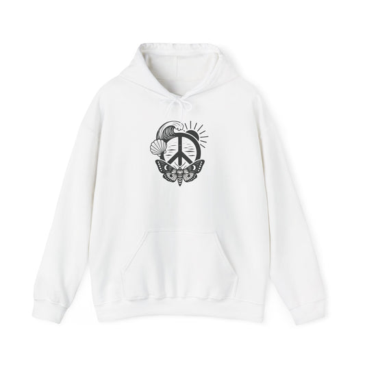 Peaceful Vibes Hoodie - Unisex Heavy Blend, Aesthetic Sweatshirt, Perfect Gift for Friends, Cozy Layer, Festival Outfit, Mindful Apparel