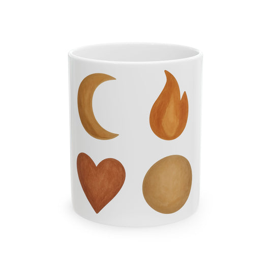 Boho Chic Ceramic Mug Set, Cozy Gift for Coffee Lovers, Minimalist Decor, Unique Kitchenware, Inspirational Drinkware