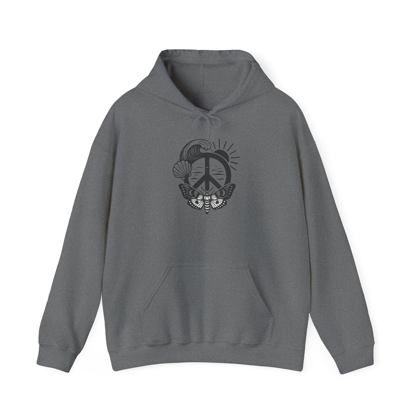 Peaceful Vibes Hoodie - Unisex Heavy Blend, Aesthetic Sweatshirt, Perfect Gift for Friends, Cozy Layer, Festival Outfit, Mindful Apparel