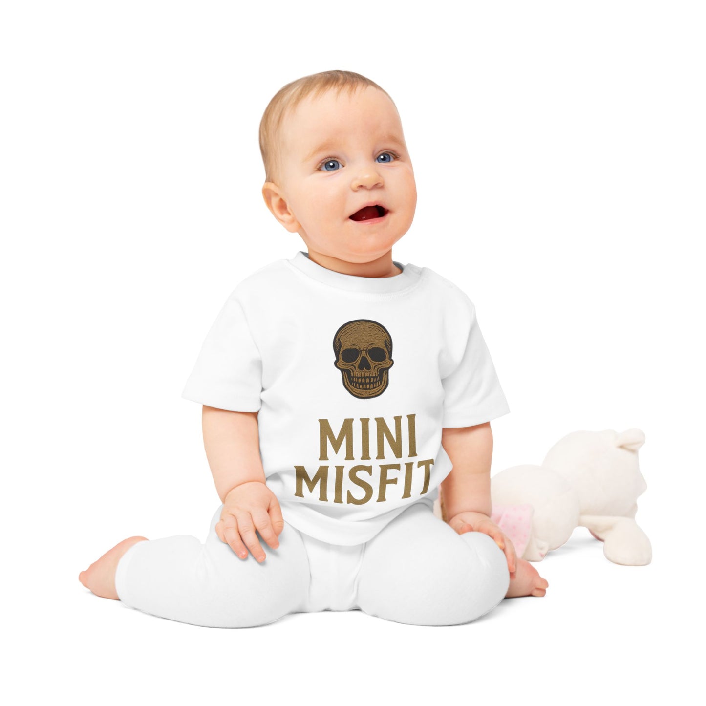 Baby T-Shirt, Punk Baby Shirt, Toddler Skull Tee, Mini Misfit Kid's Apparel, Unique Infant Gift, Halloween Baby Clothing