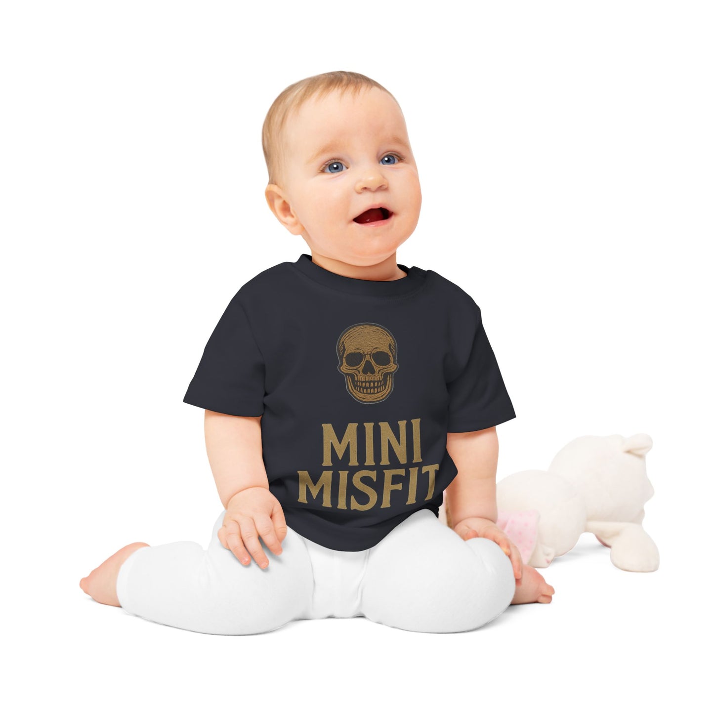 Baby T-Shirt, Punk Baby Shirt, Toddler Skull Tee, Mini Misfit Kid's Apparel, Unique Infant Gift, Halloween Baby Clothing