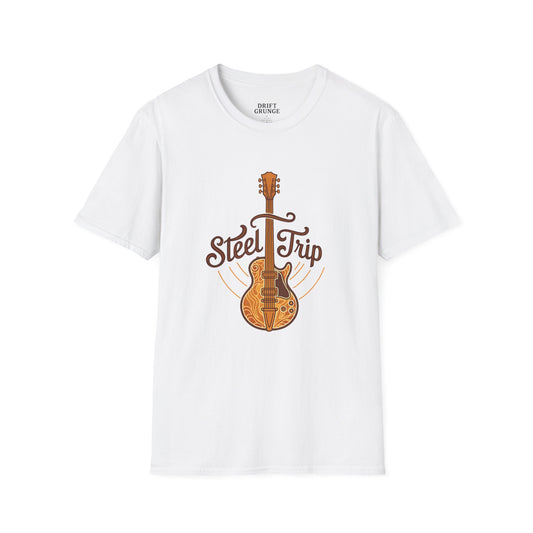 Steel Trip Guitar T-Shirt | Music Lover Tee | Gift for Musicians | Unisex Graphic Tee | Festival Wear | Acoustic Style